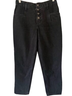 Maje | straight leg button fly black wash jeans sz 38 (medium) everyday casual